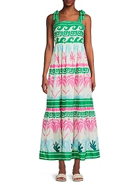 Cami Palm Tree Sleeveless Maxi Dress