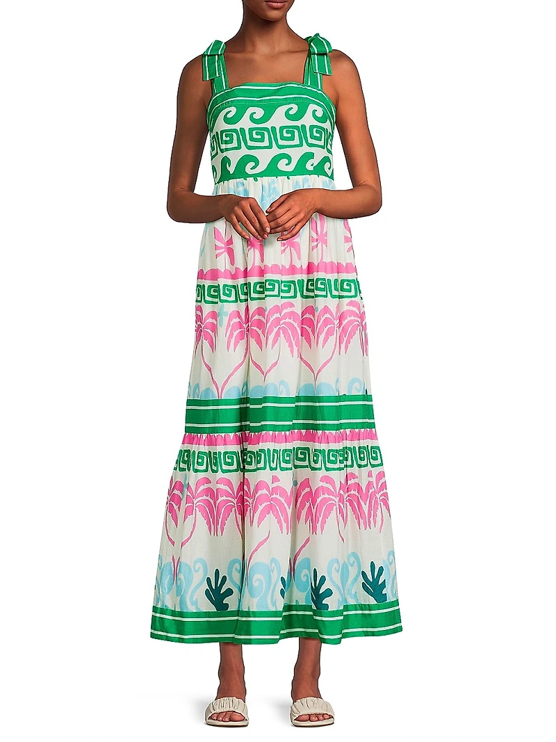 Cami Palm Tree Sleeveless Maxi Dress