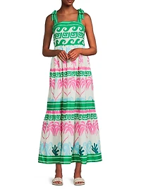Cami Palm Tree Sleeveless Maxi Dress