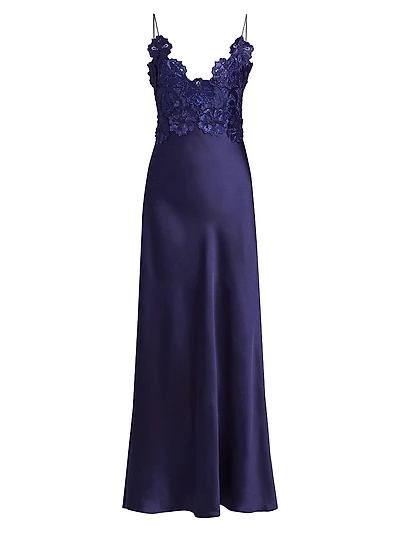 Luella Floral Lace Appliqué Gown