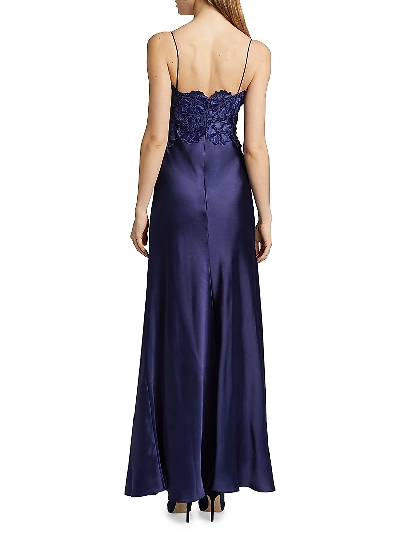 Luella Floral Lace Appliqué Gown