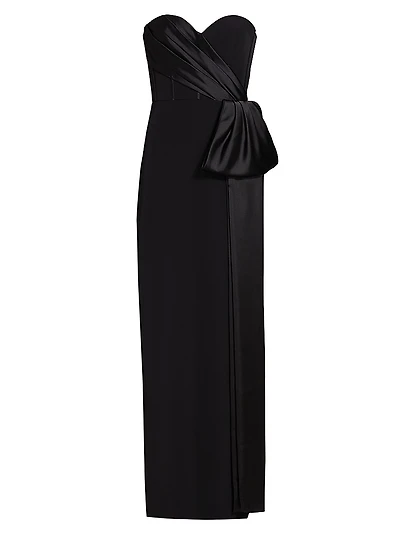 Angely Crepe Strapless Gown