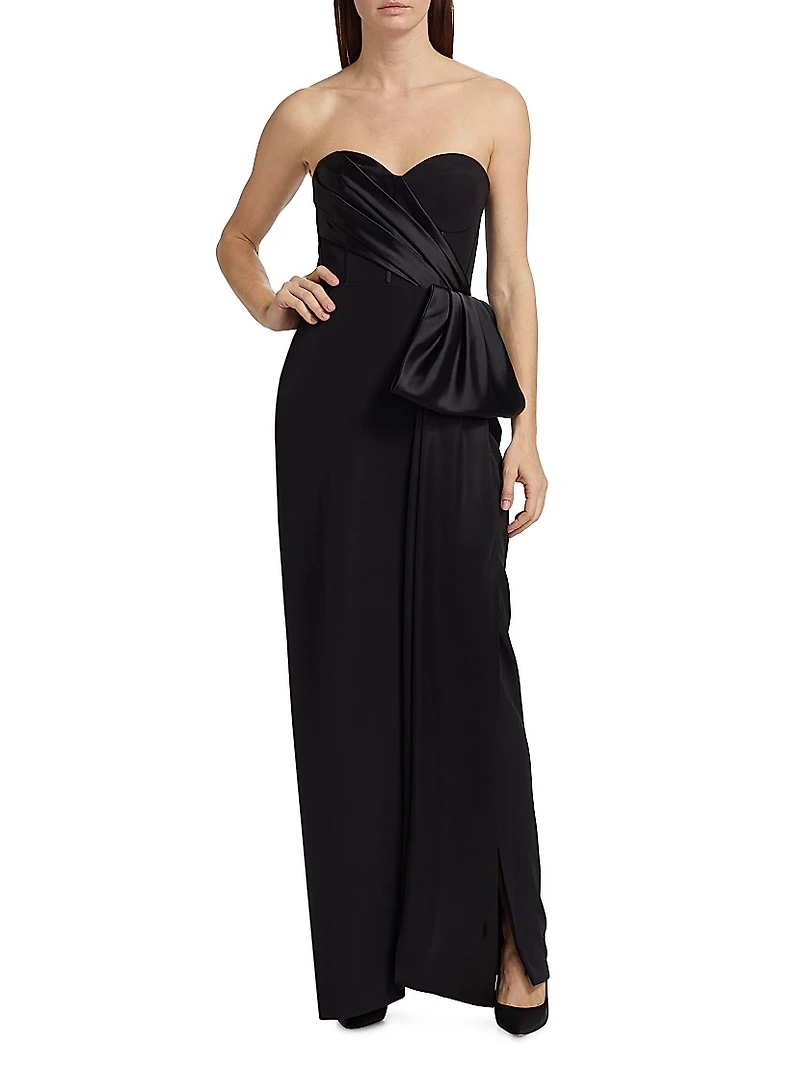 Angely Crepe Strapless Gown