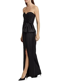 Angely Crepe Strapless Gown