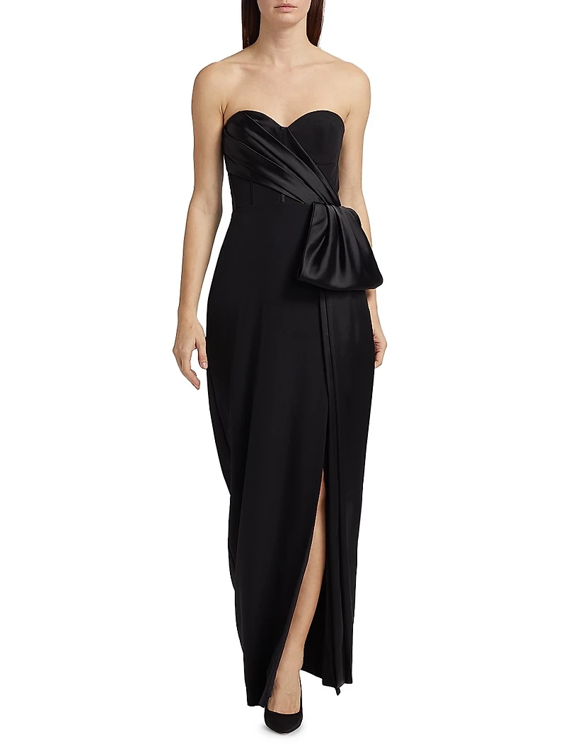 Angely Crepe Strapless Gown