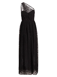 Marie Tulle One-Shoulder Gown