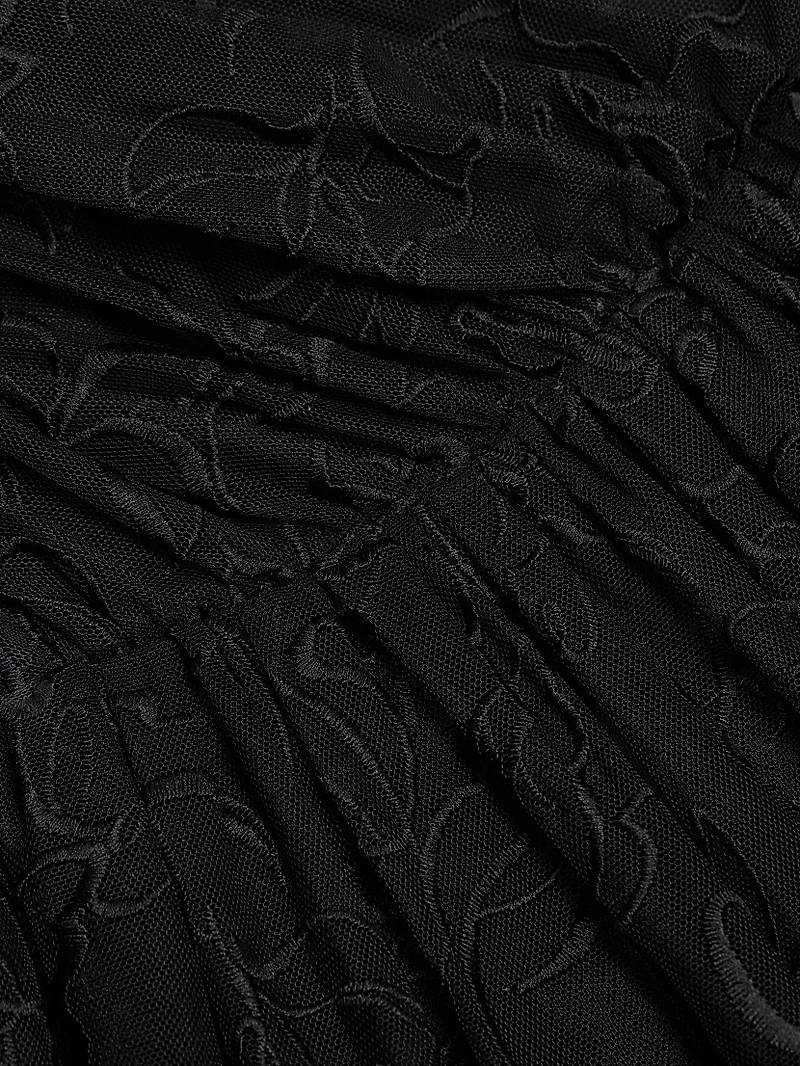 Marie Tulle One-Shoulder Gown