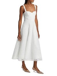 Aurele Tulle Fit & Flare Midi-Dress