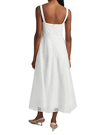 Aurele Tulle Fit & Flare Midi-Dress