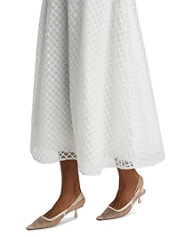 Aurele Tulle Fit & Flare Midi-Dress