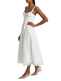 Aurele Tulle Fit & Flare Midi-Dress