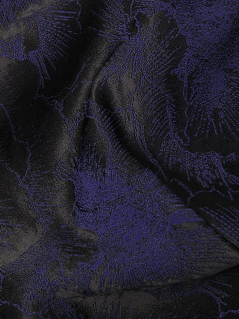 Floral Jacquard Off-The-Shoulder Cocktail Dress