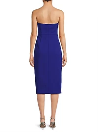 Strapless Bonded Crêpe Appliqué Cocktail Dress