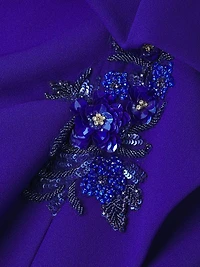 Strapless Bonded Crêpe Appliqué Cocktail Dress