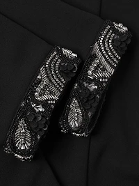 Stretch Crêpe Embellished Cocktail Dress