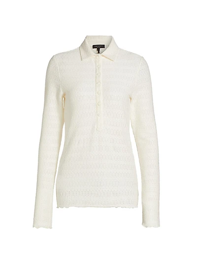 Julia Pointelle-Knit Polo