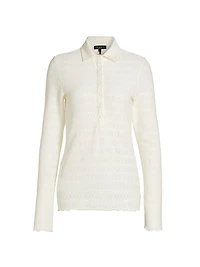 Julia Pointelle-Knit Polo