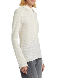 Julia Pointelle-Knit Polo
