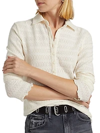 Julia Pointelle-Knit Polo