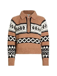 Carter Intarsia Merino-Wool Half-Zip Sweater