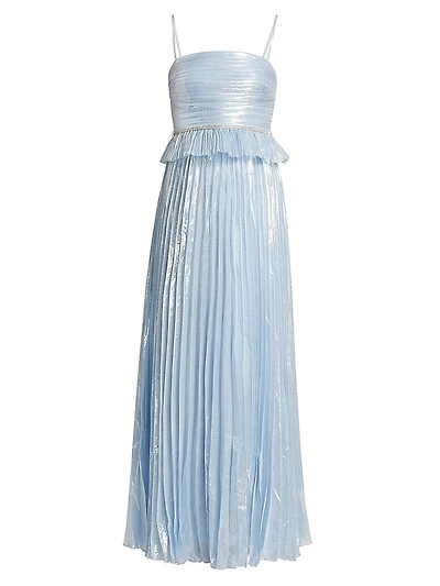 Metallic Pleated Gown