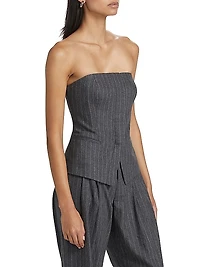 Renee Pinstriped Wool-Blend Corset Top