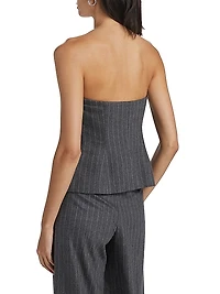 Renee Pinstriped Wool-Blend Corset Top