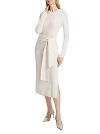 Blakely Wool-Cashmere Crewneck Midi-Dress