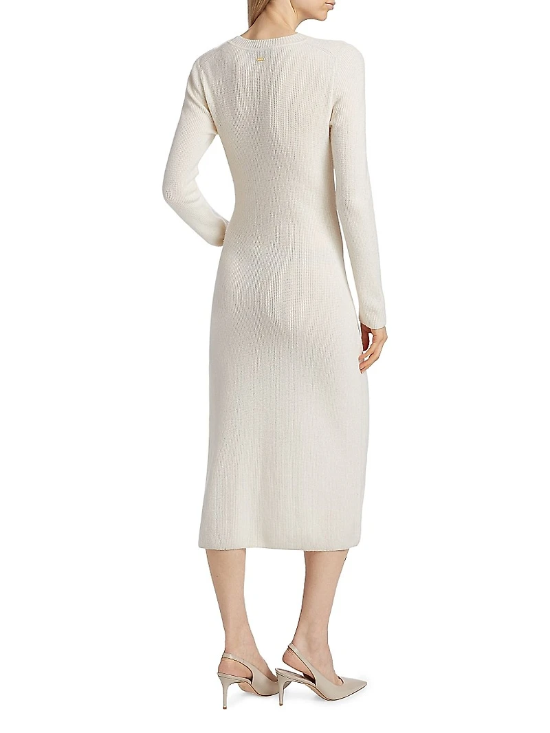 Blakely Wool-Cashmere Crewneck Midi-Dress