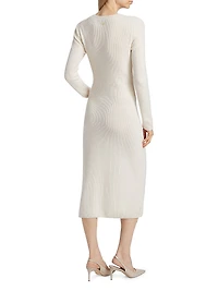 Blakely Wool-Cashmere Crewneck Midi-Dress