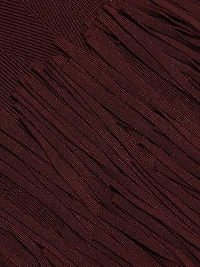 Mila Fringe Knit Long-Sleeve Midi-Dress