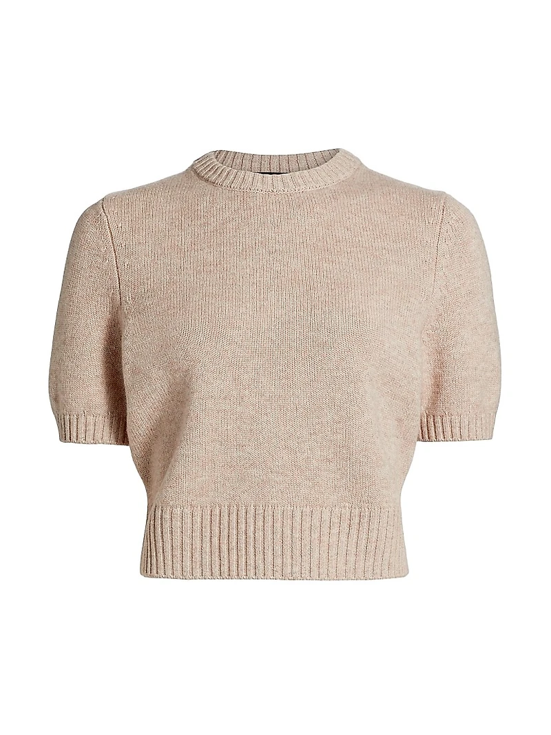 Elsie Wool-Cashmere Short-Sleeve Sweater