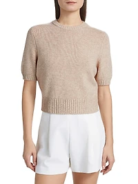 Elsie Wool-Cashmere Short-Sleeve Sweater
