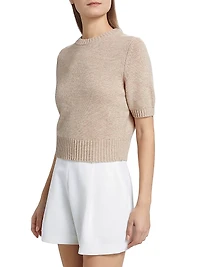 Elsie Wool-Cashmere Short-Sleeve Sweater