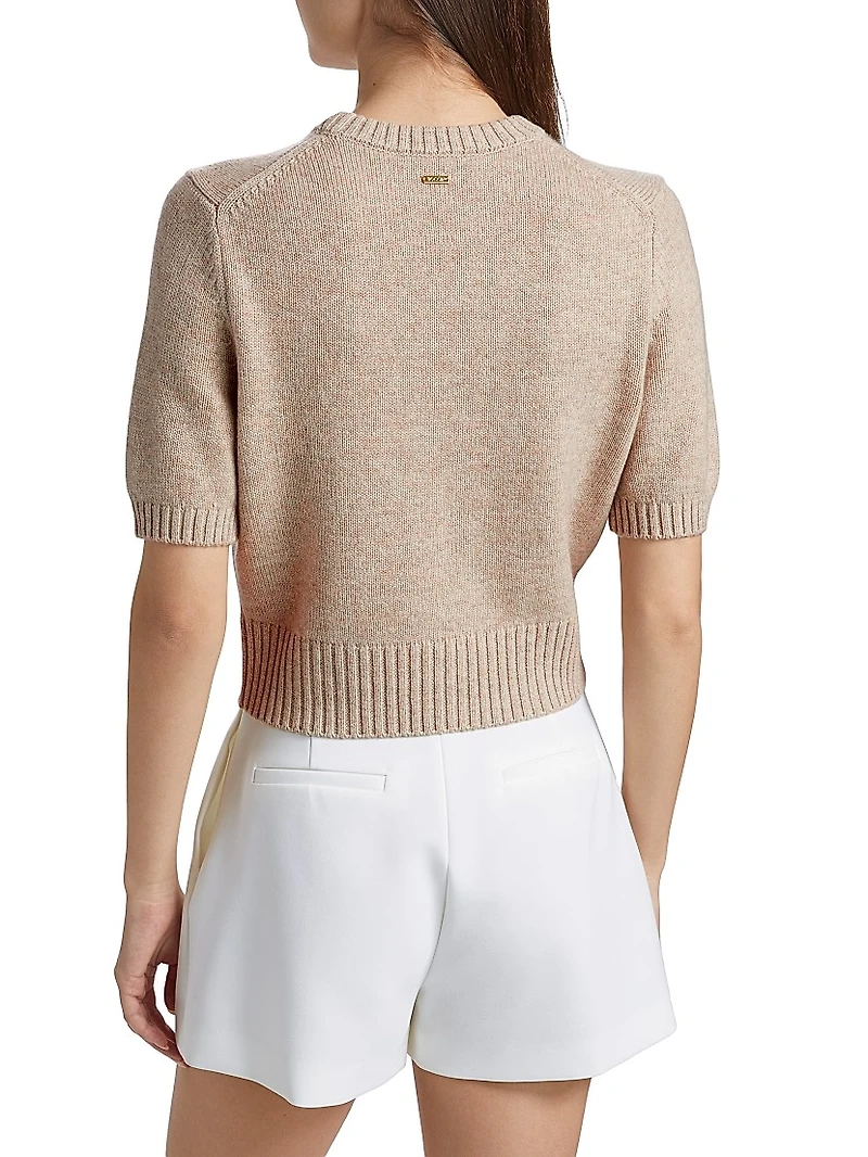 Elsie Wool-Cashmere Short-Sleeve Sweater