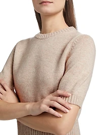 Elsie Wool-Cashmere Short-Sleeve Sweater