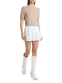 Elsie Wool-Cashmere Short-Sleeve Sweater