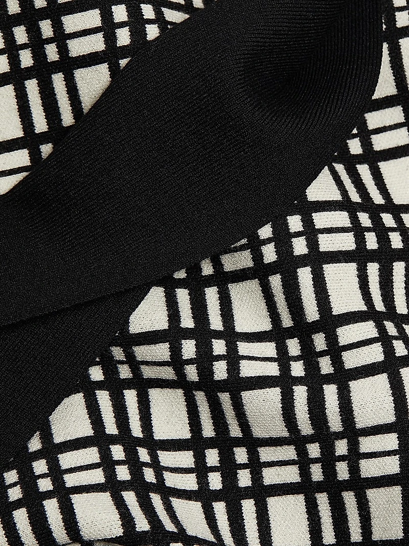 Peggy Windowpane Knit Sleeveless Midi-Dress