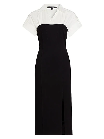 Jasmine Cotton-Blend Short-Sleeve Midi-Dress