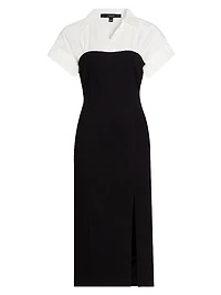 Jasmine Cotton-Blend Short-Sleeve Midi-Dress