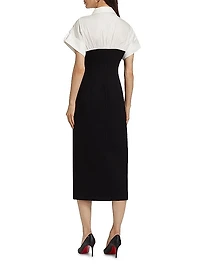 Jasmine Cotton-Blend Short-Sleeve Midi-Dress