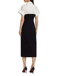 Jasmine Cotton-Blend Short-Sleeve Midi-Dress