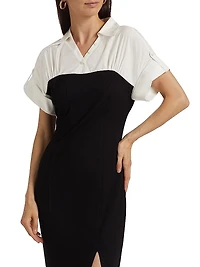 Jasmine Cotton-Blend Short-Sleeve Midi-Dress