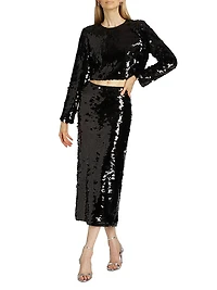 Leilani Sequined Midi-Skirt