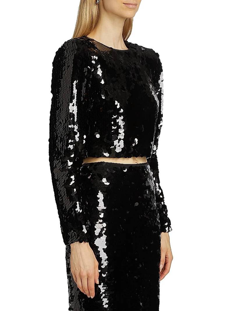 Anaya Sequined Crop Top