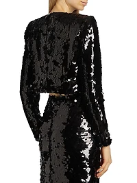 Anaya Sequined Crop Top