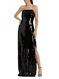 Lana Sequined Sleeveless Slip Gown