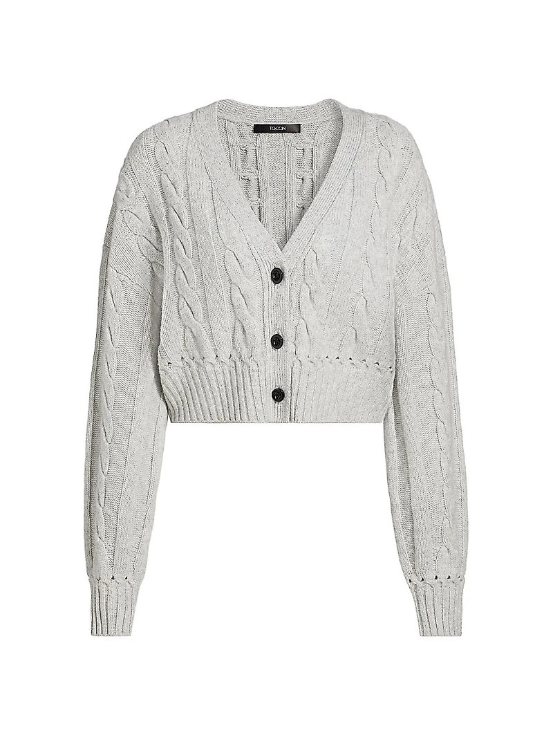 Lucie Wool-Cashmere Cable-Knit Cardigan