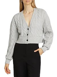 Lucie Wool-Cashmere Cable-Knit Cardigan