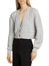 Lucie Wool-Cashmere Cable-Knit Cardigan